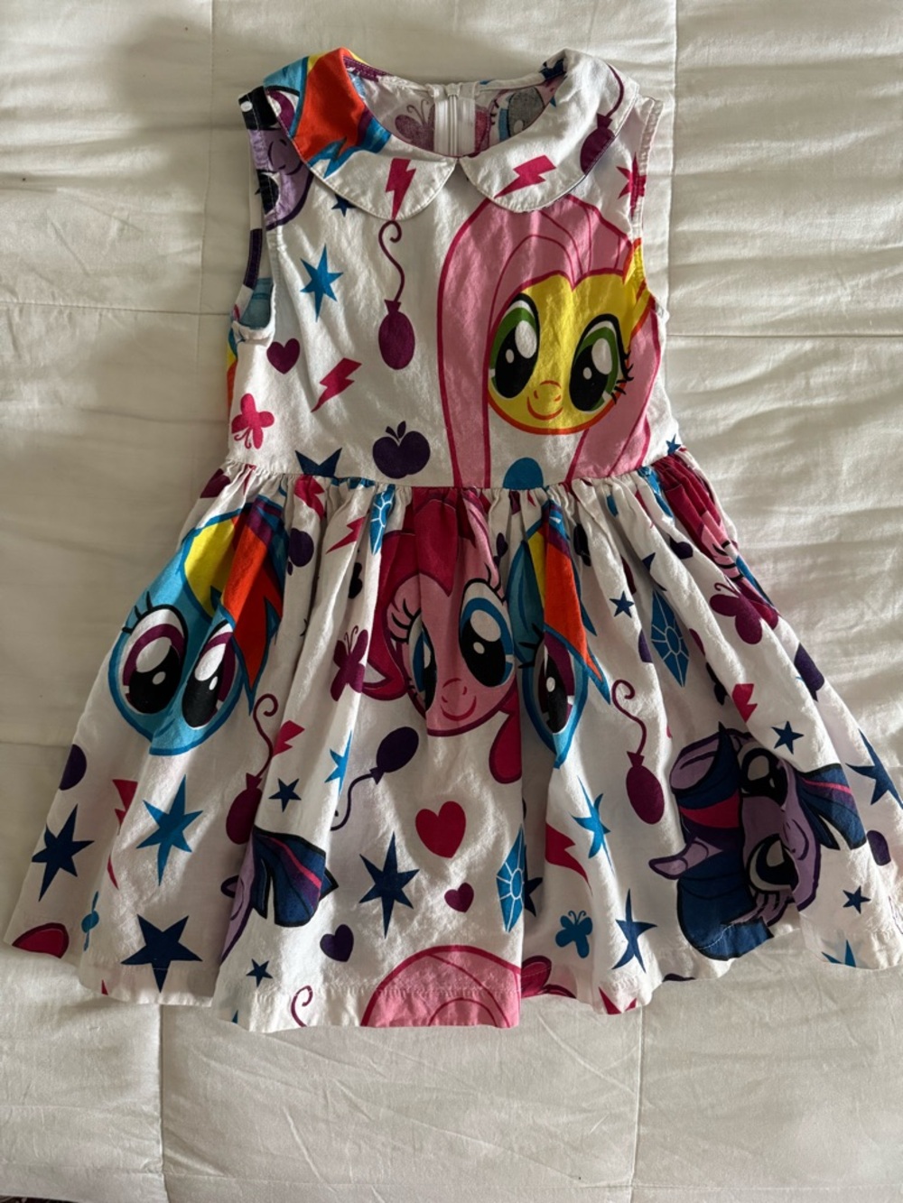 Numi My Little Pony Print Dress with Peter Pan Collar